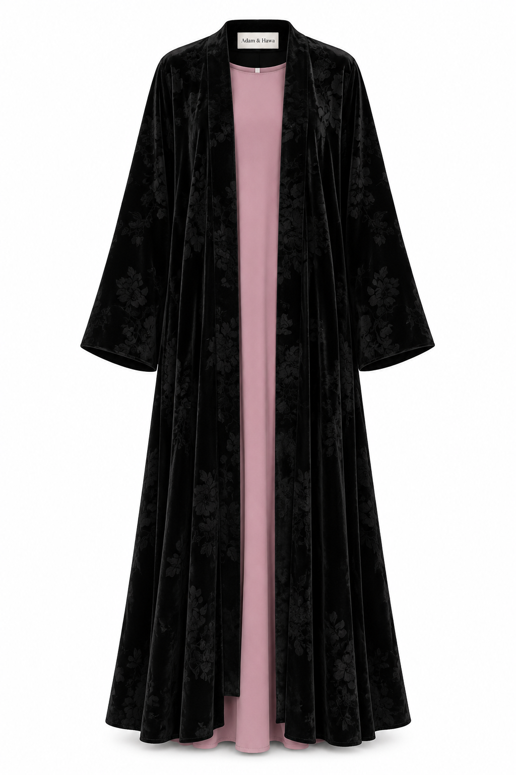 Floral Velvet Abaya Set