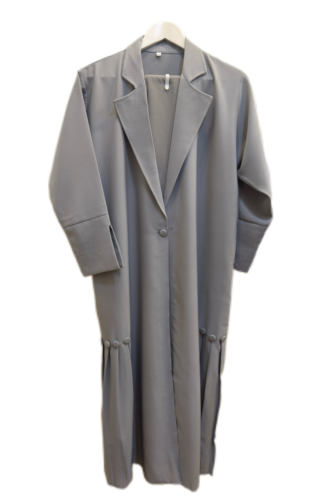 Pleated Blazer Abaya (Grey)