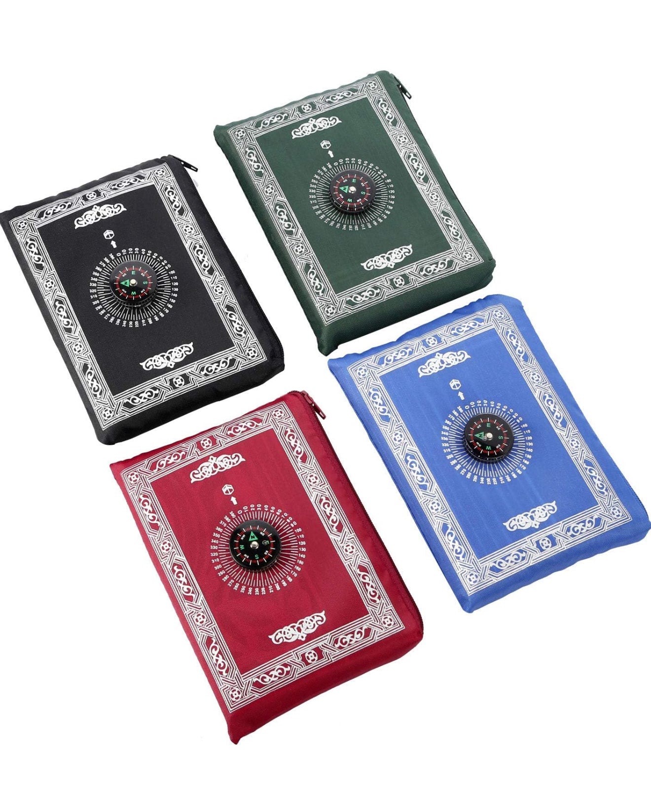 Umrah Travel Prayer Mat with Qibla Compass (BLUE)