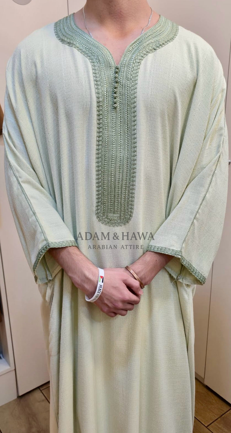 Premium Linen Collection - Traditional Moroccan Thobe
