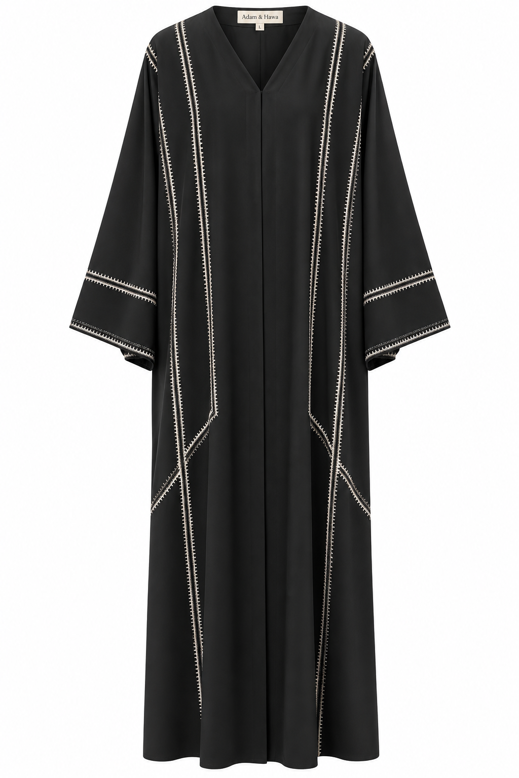 Abaya button up with contrast stitch detailing