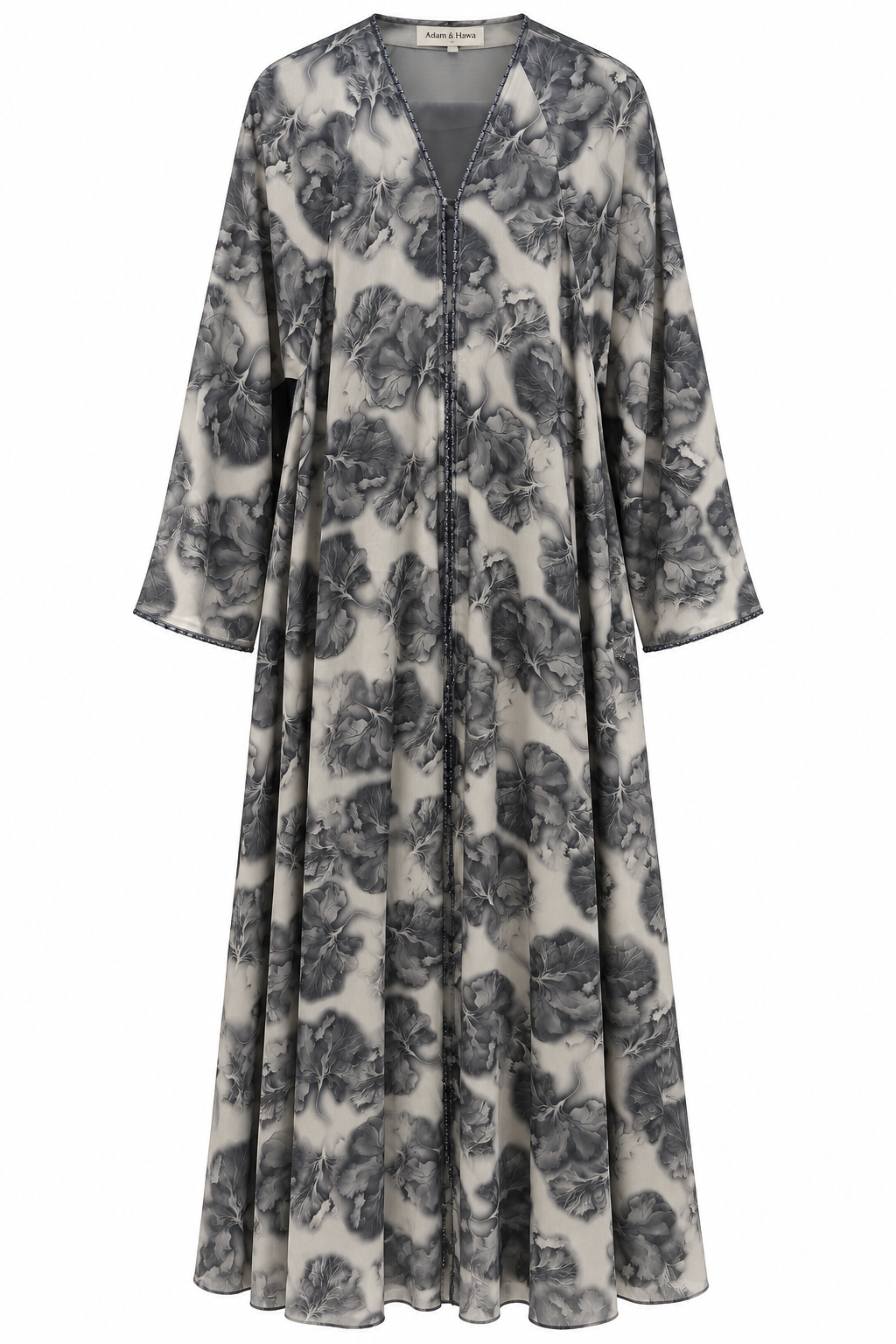 Abaya monochrome floral print