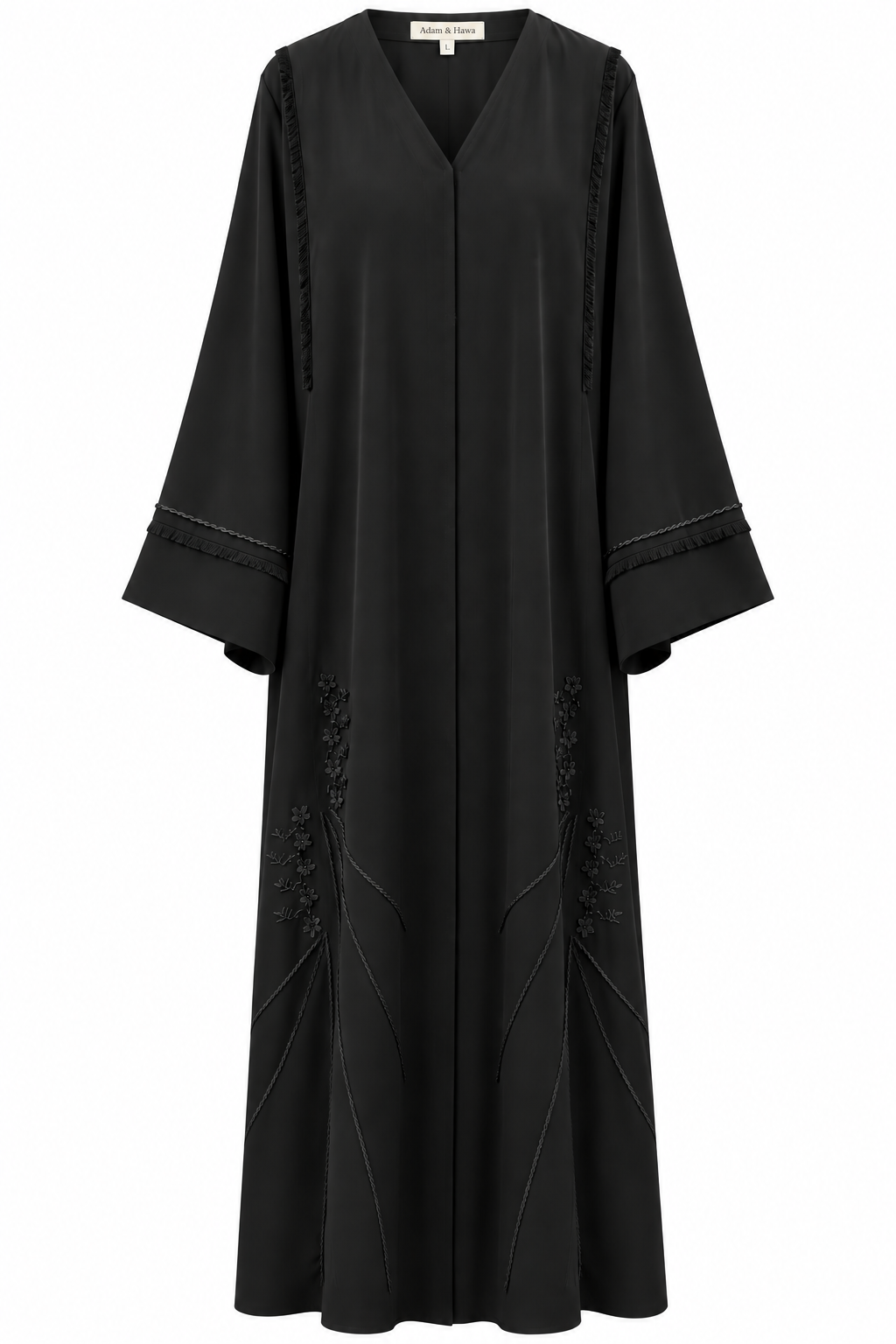 Abaya button up with embroidery