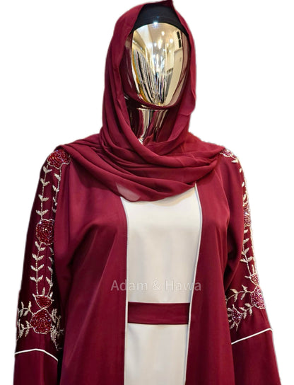 Emira rose Abaya (Red)