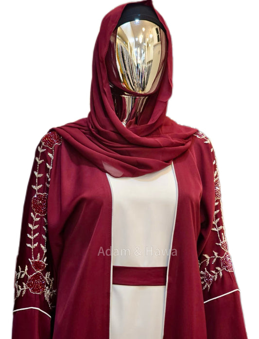 Emira rose Abaya (Red)