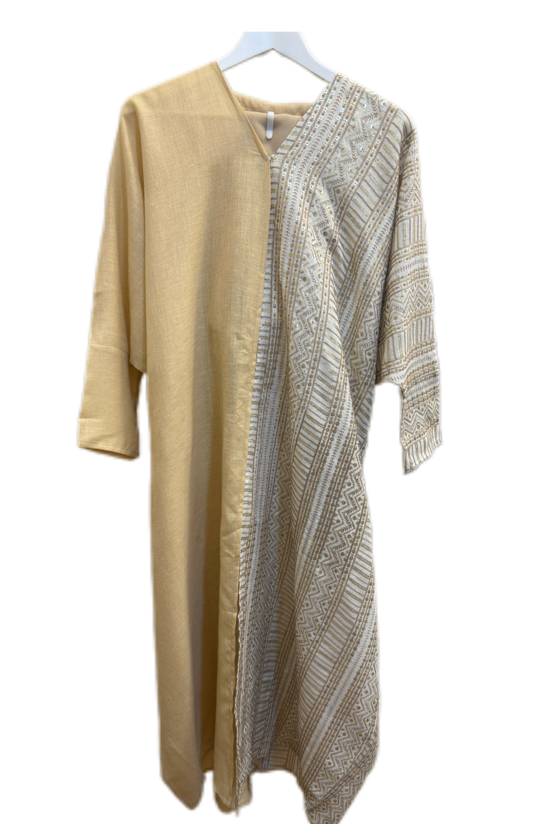 Half & Half Embroidered Butterfly Abaya