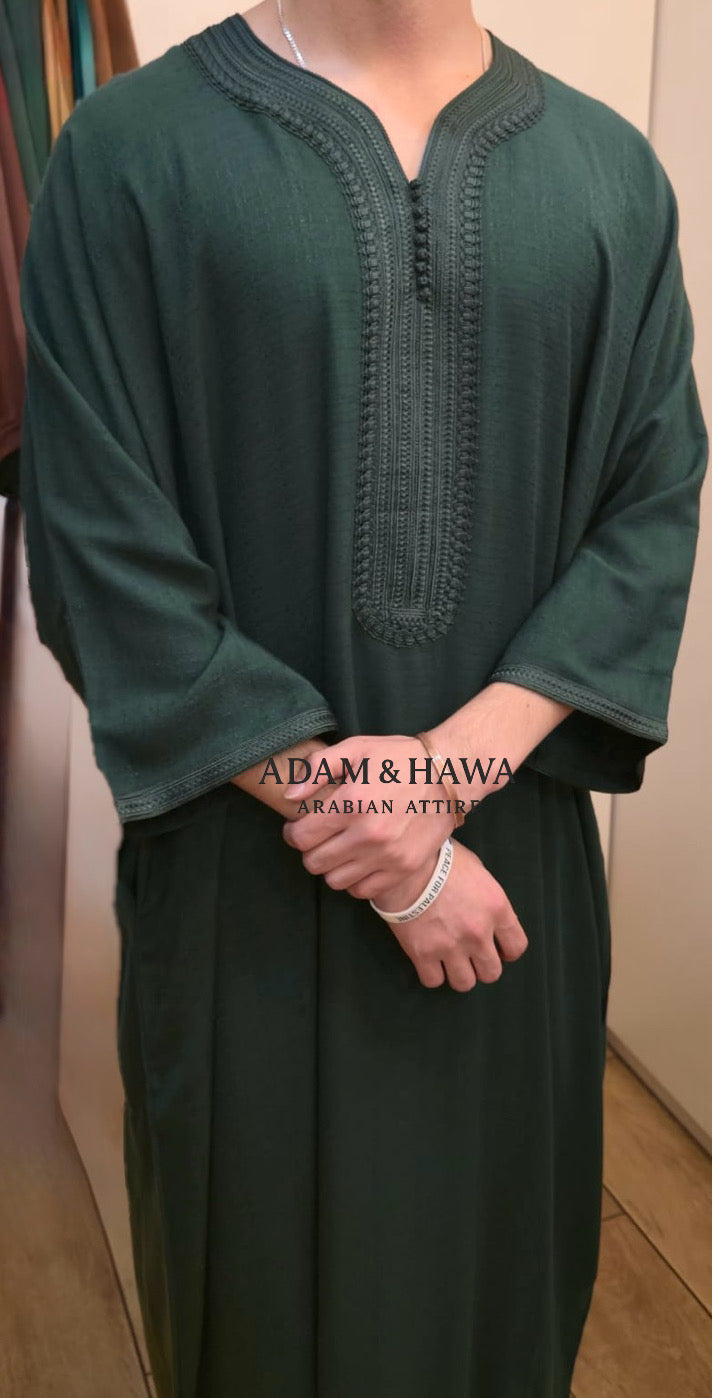 Premium Linen Collection - Traditional Moroccan Thobe