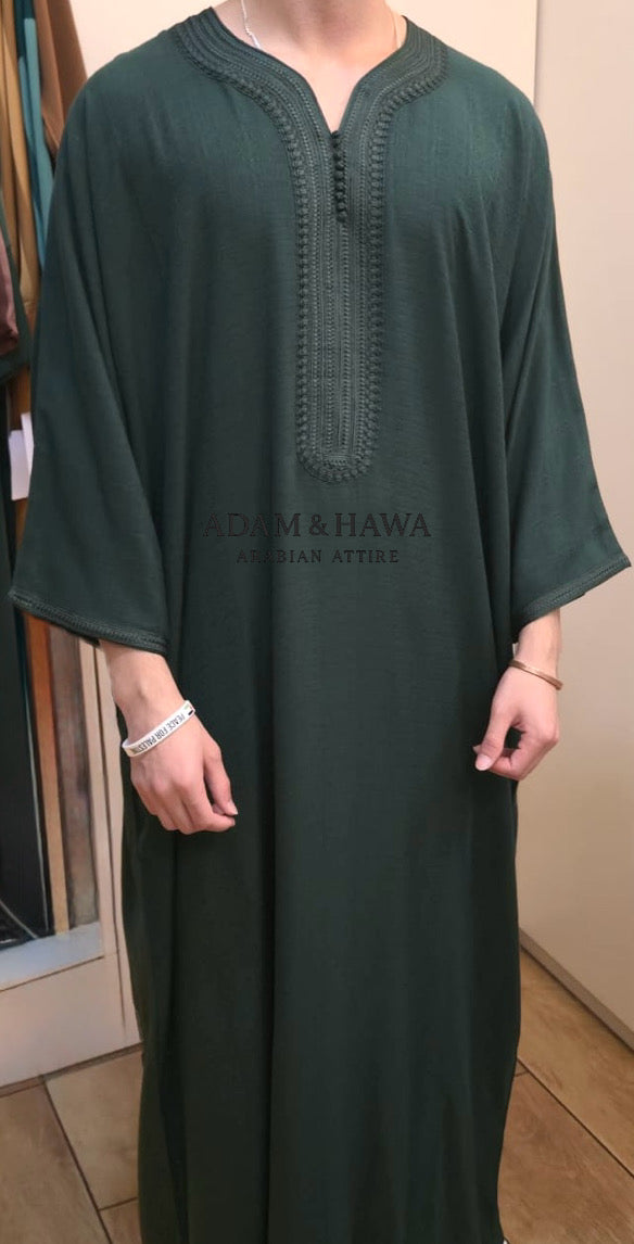 Premium Linen Collection - Traditional Moroccan Thobe
