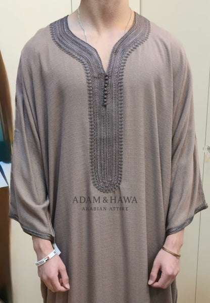 Premium Linen Collection - Traditional Moroccan Thobe