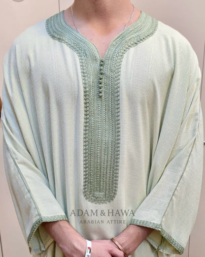 Premium Linen Collection - Traditional Moroccan Thobe