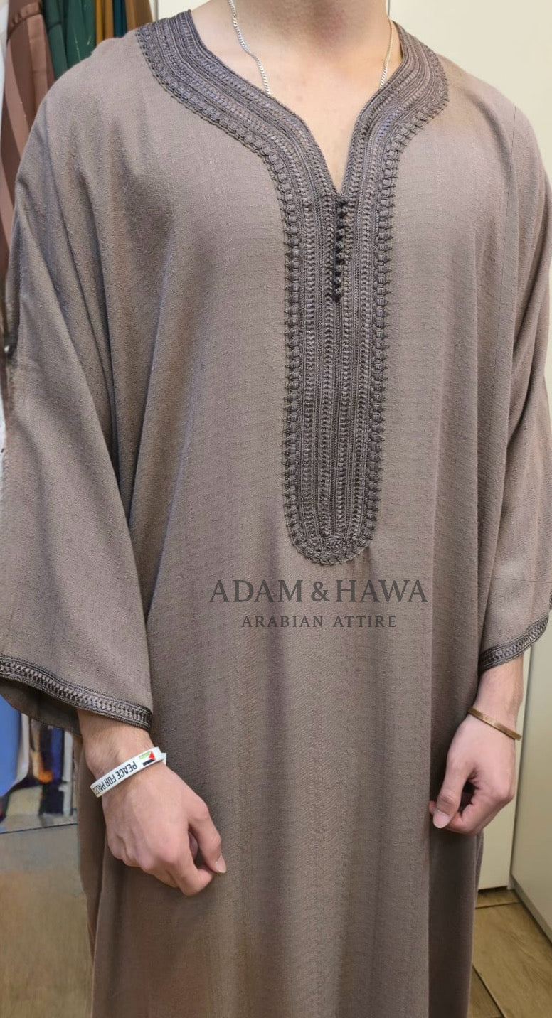 Premium Linen Collection - Traditional Moroccan Thobe