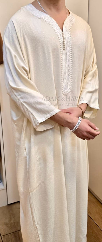 Premium Linen Collection - Traditional Moroccan Thobe