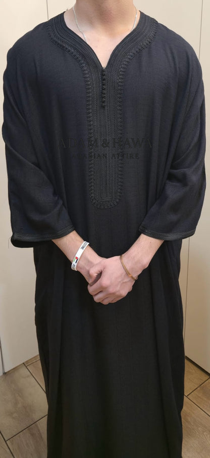 Premium Linen Collection - Traditional Moroccan Thobe