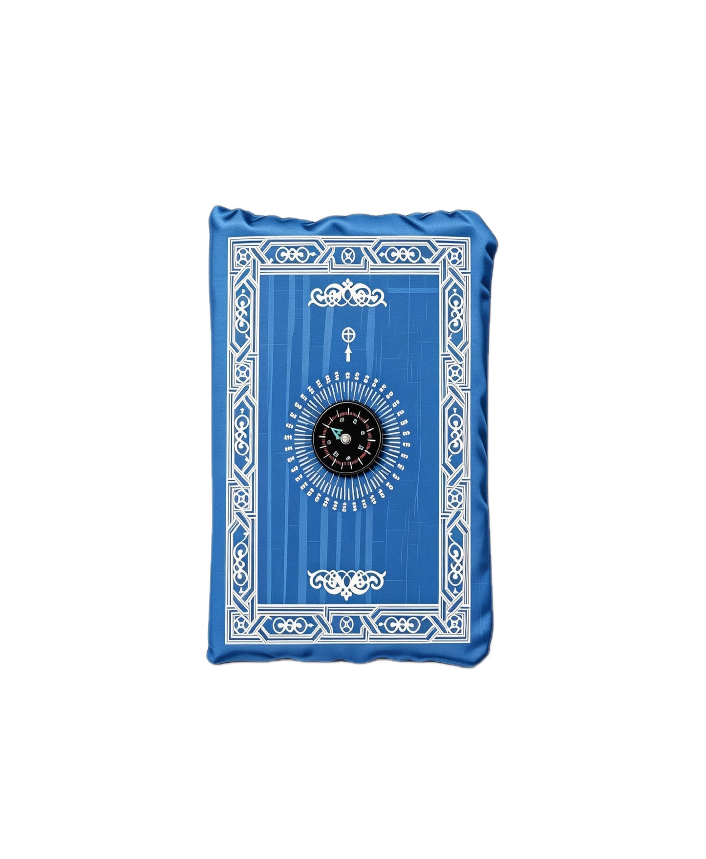 Umrah Travel Prayer Mat with Qibla Compass (BLUE)
