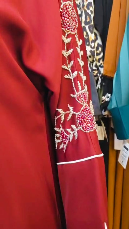 Emira rose Abaya (Red)